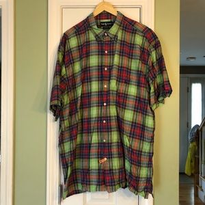 Ralph Lauren Plaid 2XL Tall Short Sleeve Button Up